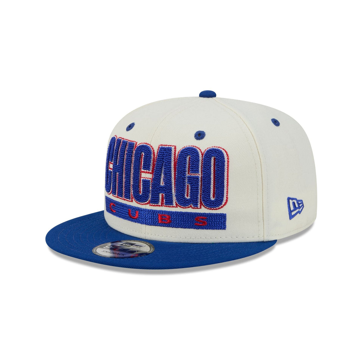 Chicago Cubs Classic Stacked Chrome 9FIFTY Snapback Hat