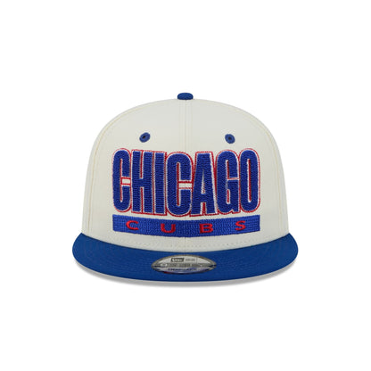 Chicago Cubs Classic Stacked Chrome 9FIFTY Snapback Hat