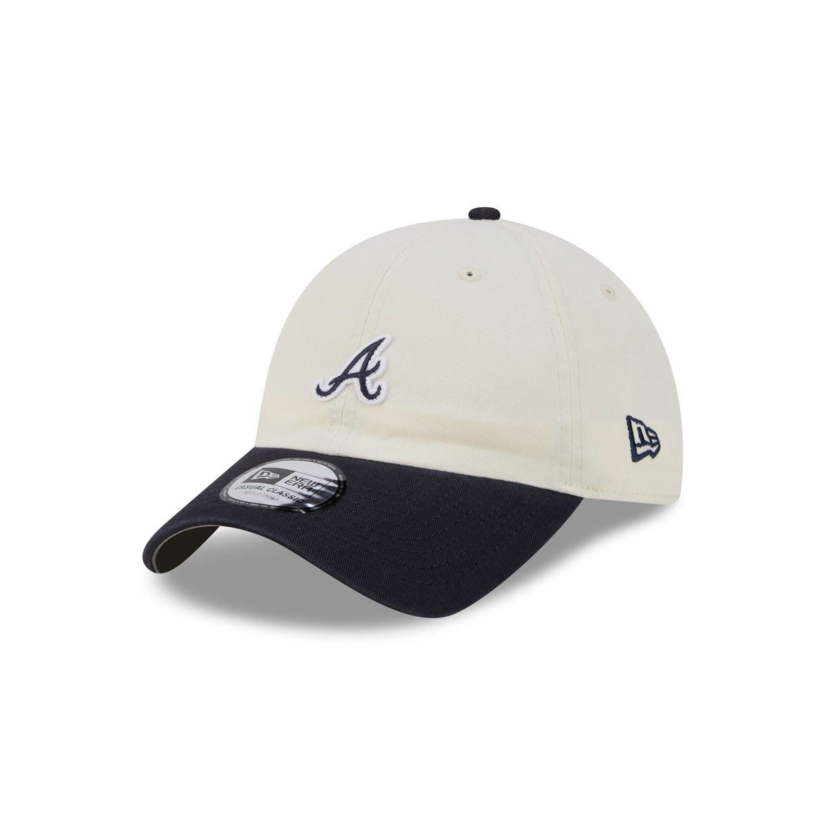 Atlanta Braves Mini Logo Chrome White Casual Classic Adjustable Hat