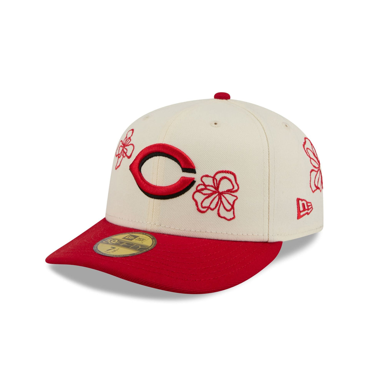 Cincinnati Reds Floral Outline 59FIFTY Fitted Hat