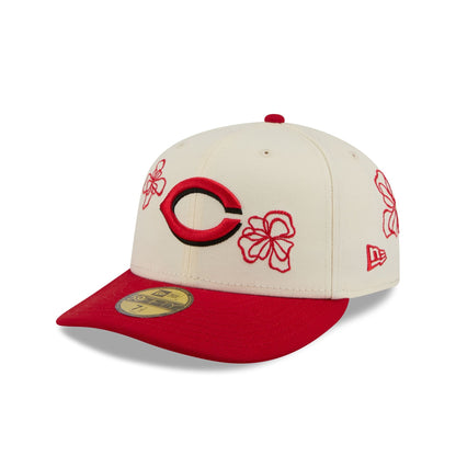 Cincinnati Reds Floral Outline 59FIFTY Fitted Hat