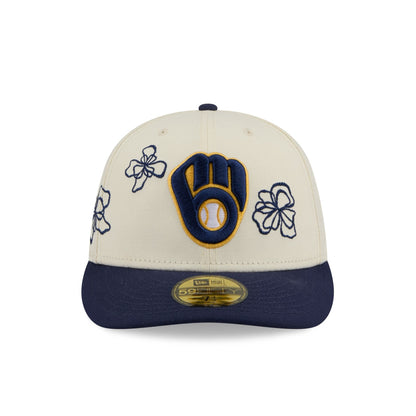 Milwaukee Brewers Floral Outline 59FIFTY Fitted Hat