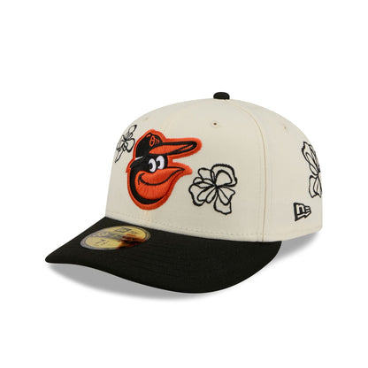 Baltimore Orioles Floral Outline 59FIFTY Fitted Hat