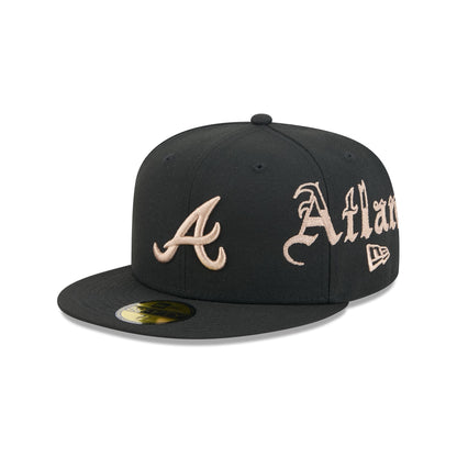 Atlanta Braves Gothic Lettering 59FIFTY Fitted Hat