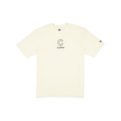Chicago Cubs Gothic Lettering Chrome White T-Shirt
