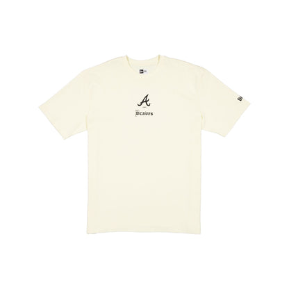 Atlanta Braves Gothic Lettering Chrome White T-Shirt