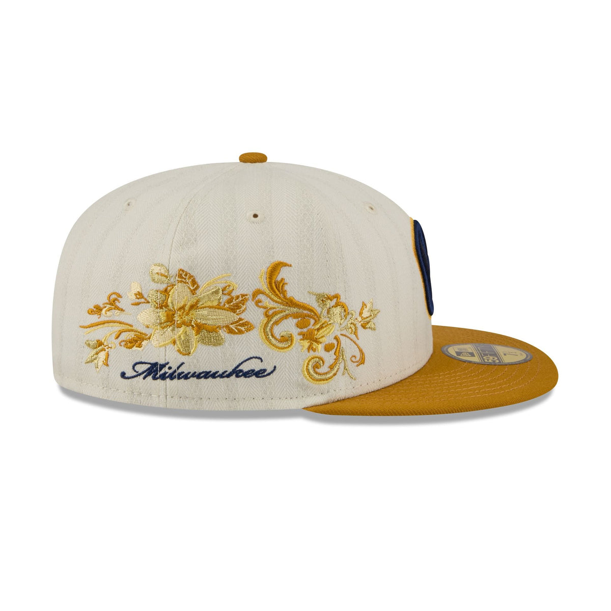 Milwaukee Brewers Chrome Herringbone 59FIFTY Fitted Hat