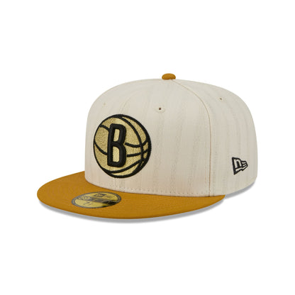 Brooklyn Nets Chrome Herringbone 59FIFTY Fitted Hat