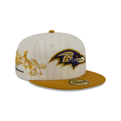 Baltimore Ravens Chrome Herringbone 59FIFTY Fitted Hat