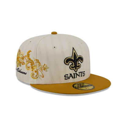 New Orleans Saints Chrome Herringbone 59FIFTY Fitted Hat