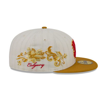 Calgary Flames Chrome Herringbone 59FIFTY Fitted Hat