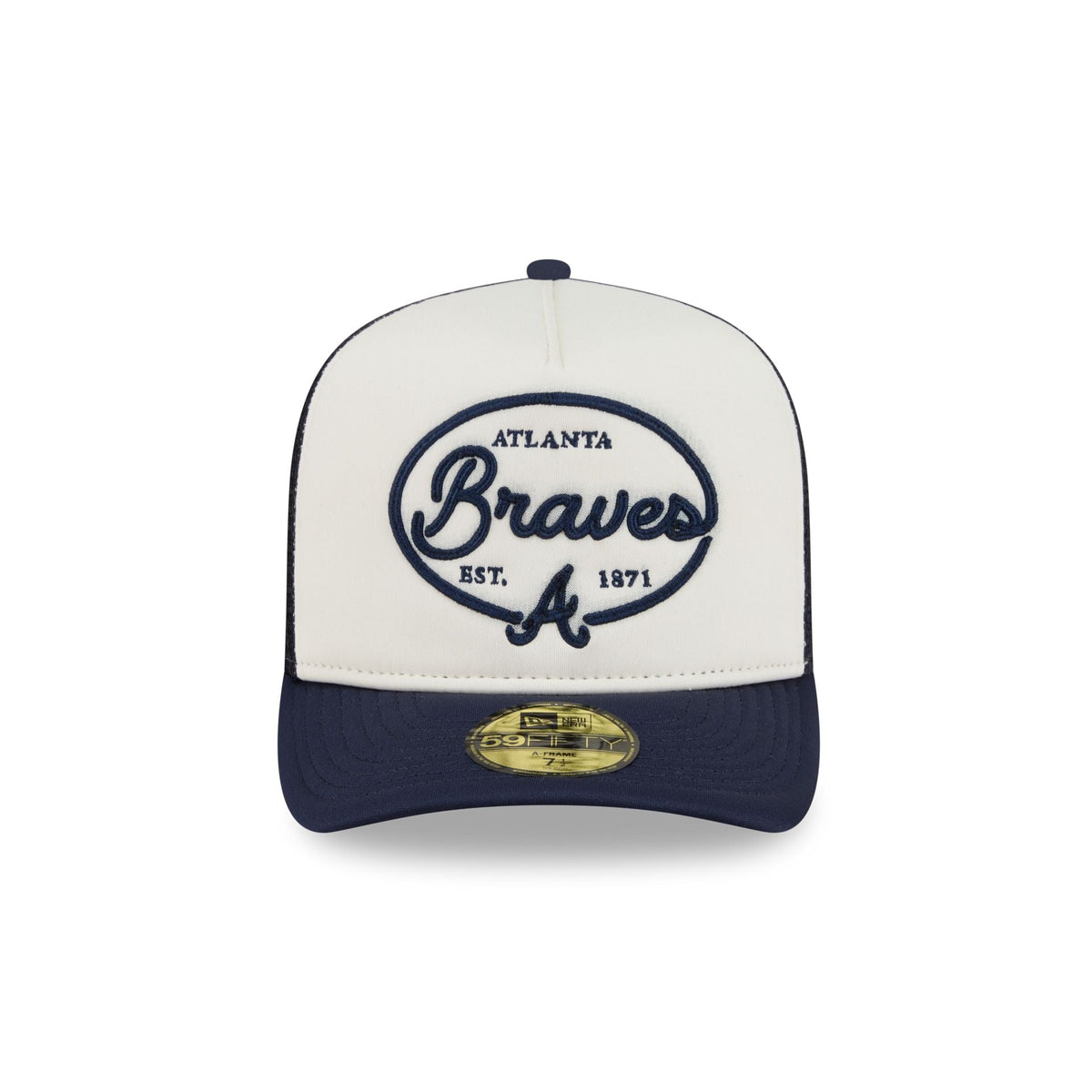Atlanta Braves Chrome 59FIFTY Fitted Trucker Hat