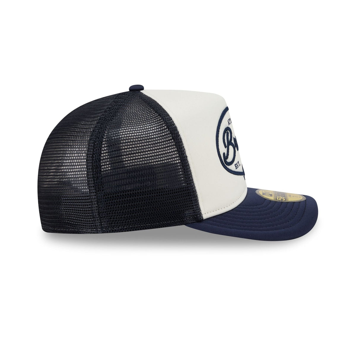 Atlanta Braves Chrome 59FIFTY Fitted Trucker Hat