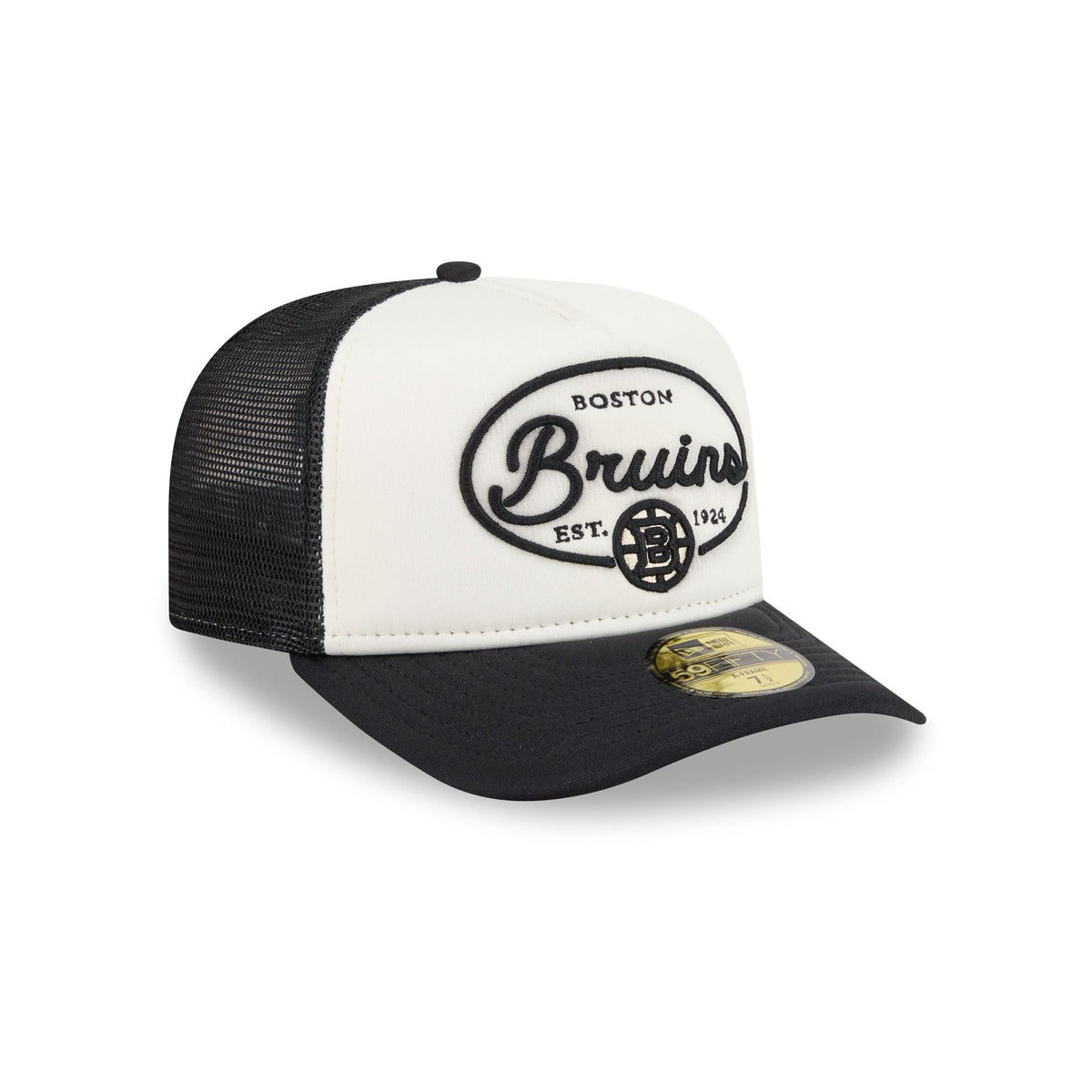 Boston Bruins Chrome 59FIFTY Fitted Trucker Hat