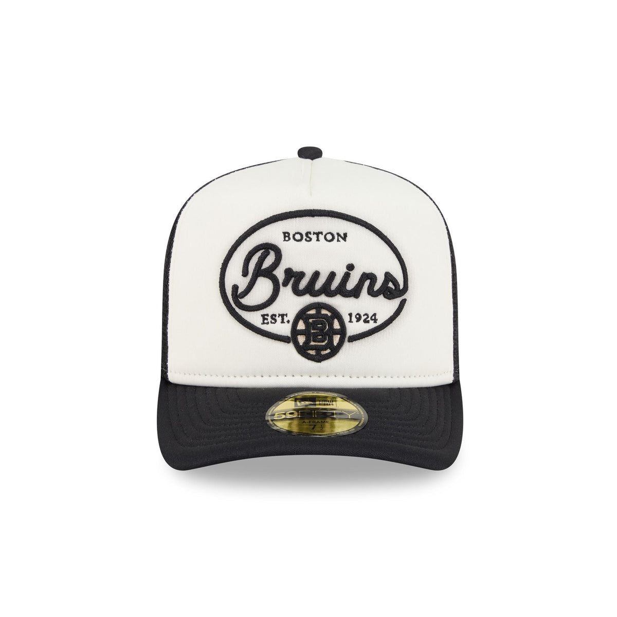 Boston Bruins Chrome 59FIFTY Fitted Trucker Hat