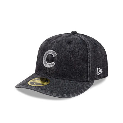 Chicago Cubs Black Denim Low Profile 59FIFTY Fitted Hat