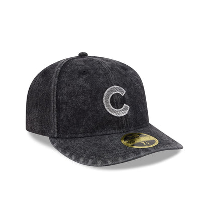 Chicago Cubs Black Denim Low Profile 59FIFTY Fitted Hat