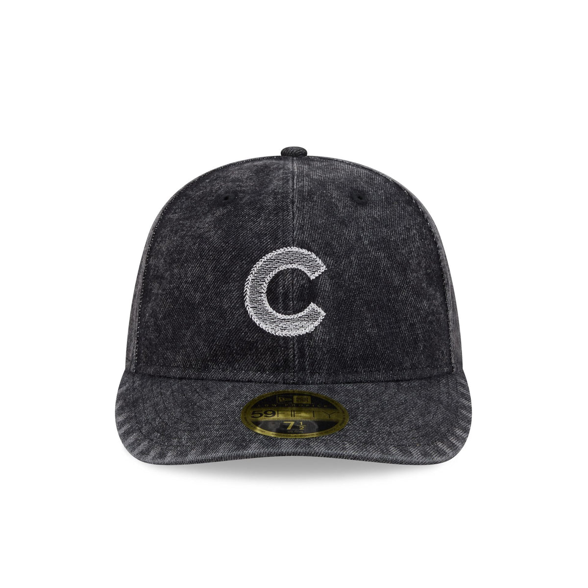 Chicago Cubs Black Denim Low Profile 59FIFTY Fitted Hat