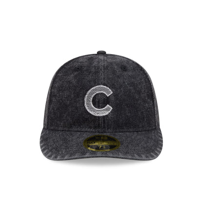 Chicago Cubs Black Denim Low Profile 59FIFTY Fitted Hat