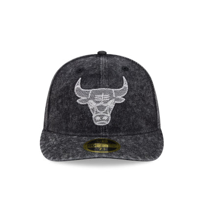 Chicago Bulls Black Denim Low Profile 59FIFTY Fitted Hat
