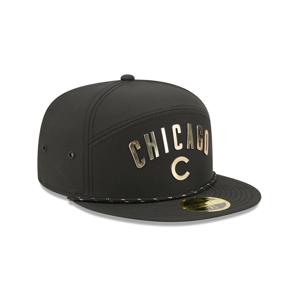 Chicago Cubs Gold Logo Rope Split Panel 59FIFTY Fitted Hat