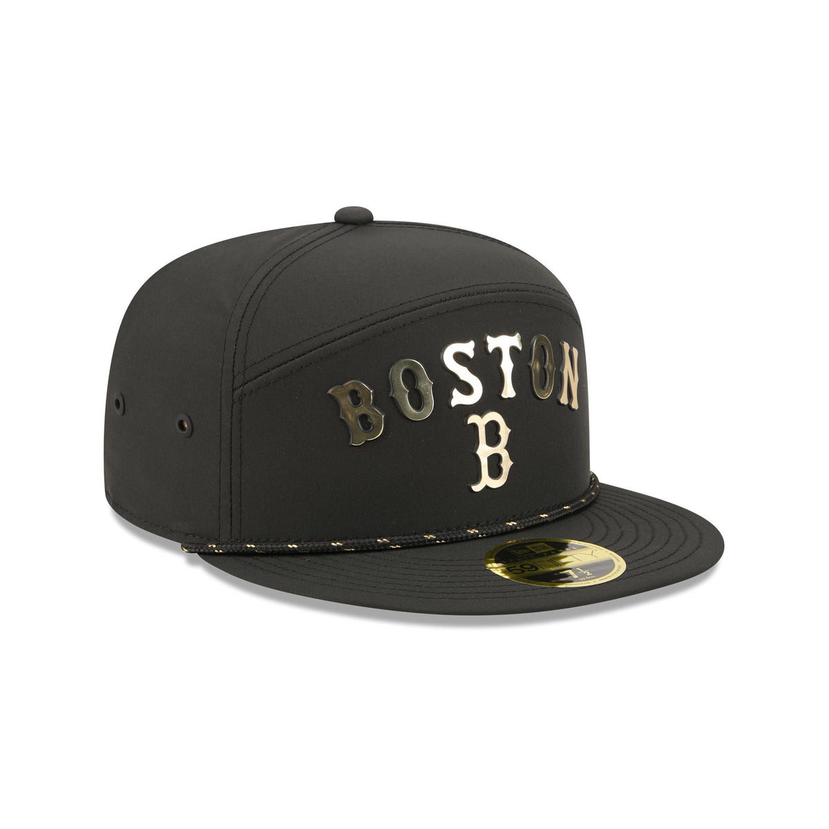 Boston Red Sox Gold Logo Rope Split Panel 59FIFTY Fitted Hat