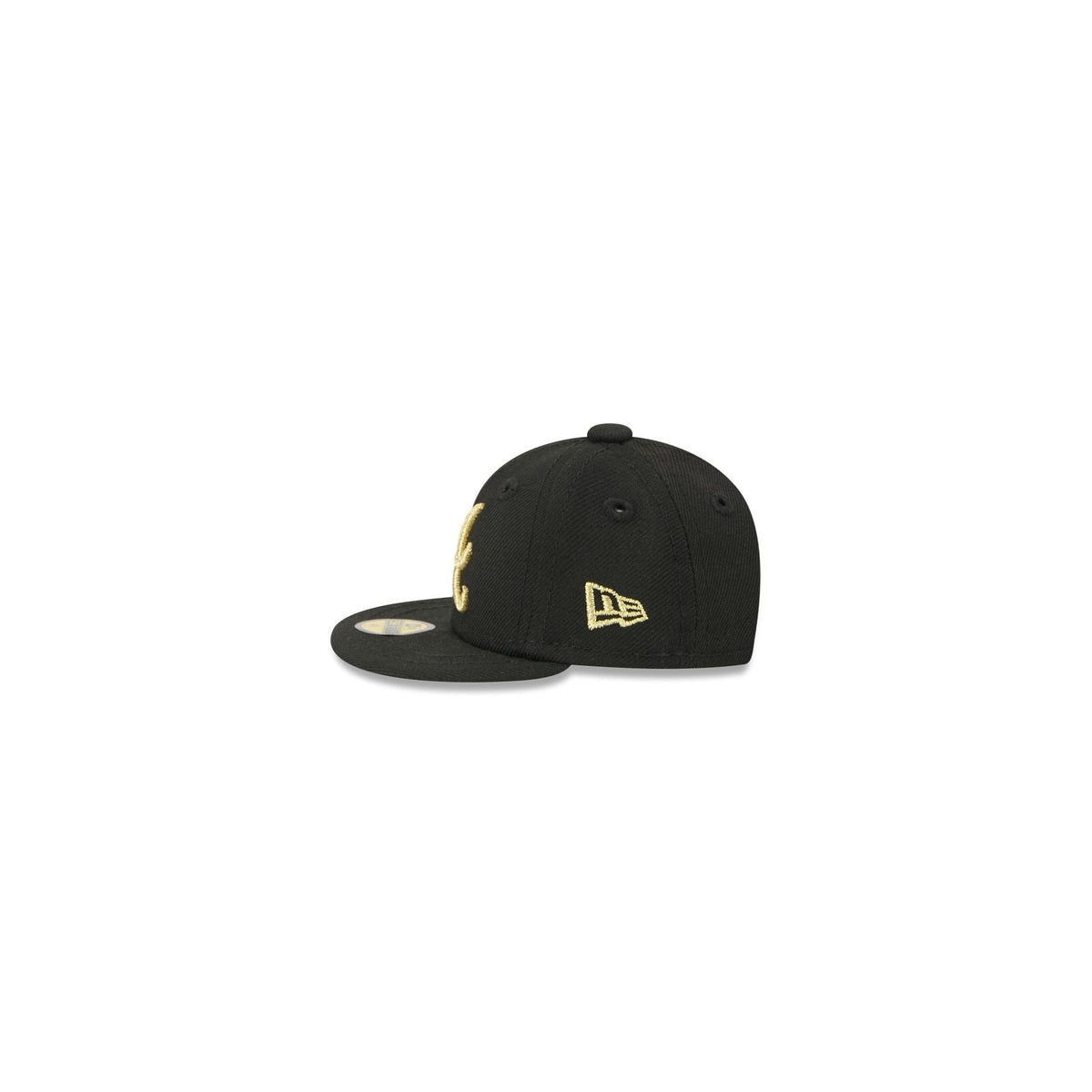 Atlanta Braves Gold Logo Mini 59FIFTY Fitted Hat