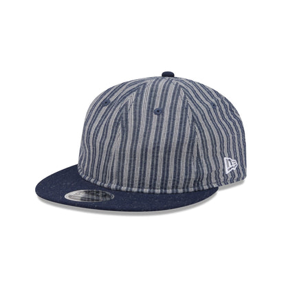 New Era Cap Gold Tier Linen Pinstripe Retro Crown 9FIFTY Adjustable Hat