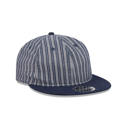 New Era Cap Gold Tier Linen Pinstripe Retro Crown 9FIFTY Adjustable Hat