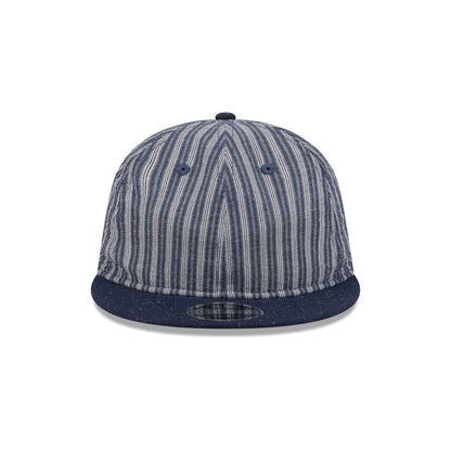 New Era Cap Gold Tier Linen Pinstripe Retro Crown 9FIFTY Adjustable Hat