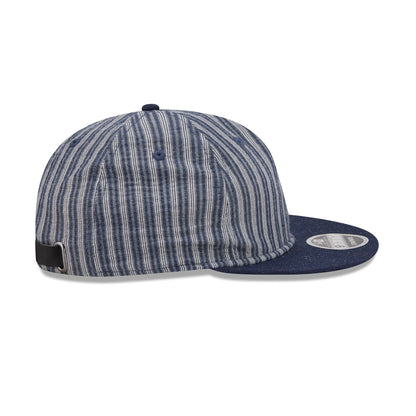 New Era Cap Gold Tier Linen Pinstripe Retro Crown 9FIFTY Adjustable Hat