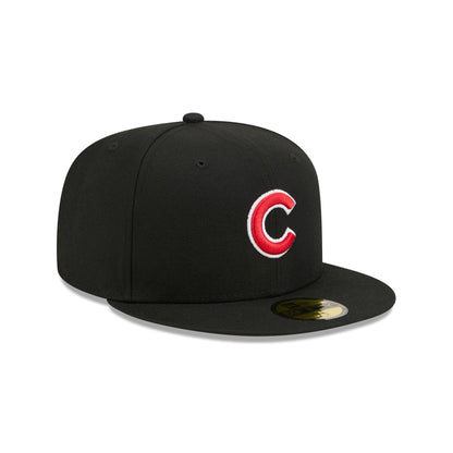 Chicago Cubs Black Basic 59FIFTY Fitted Hat