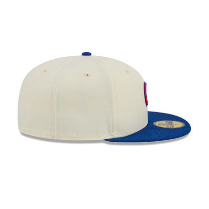 Chicago Cubs Chrome White Basic 59FIFTY Fitted Hat