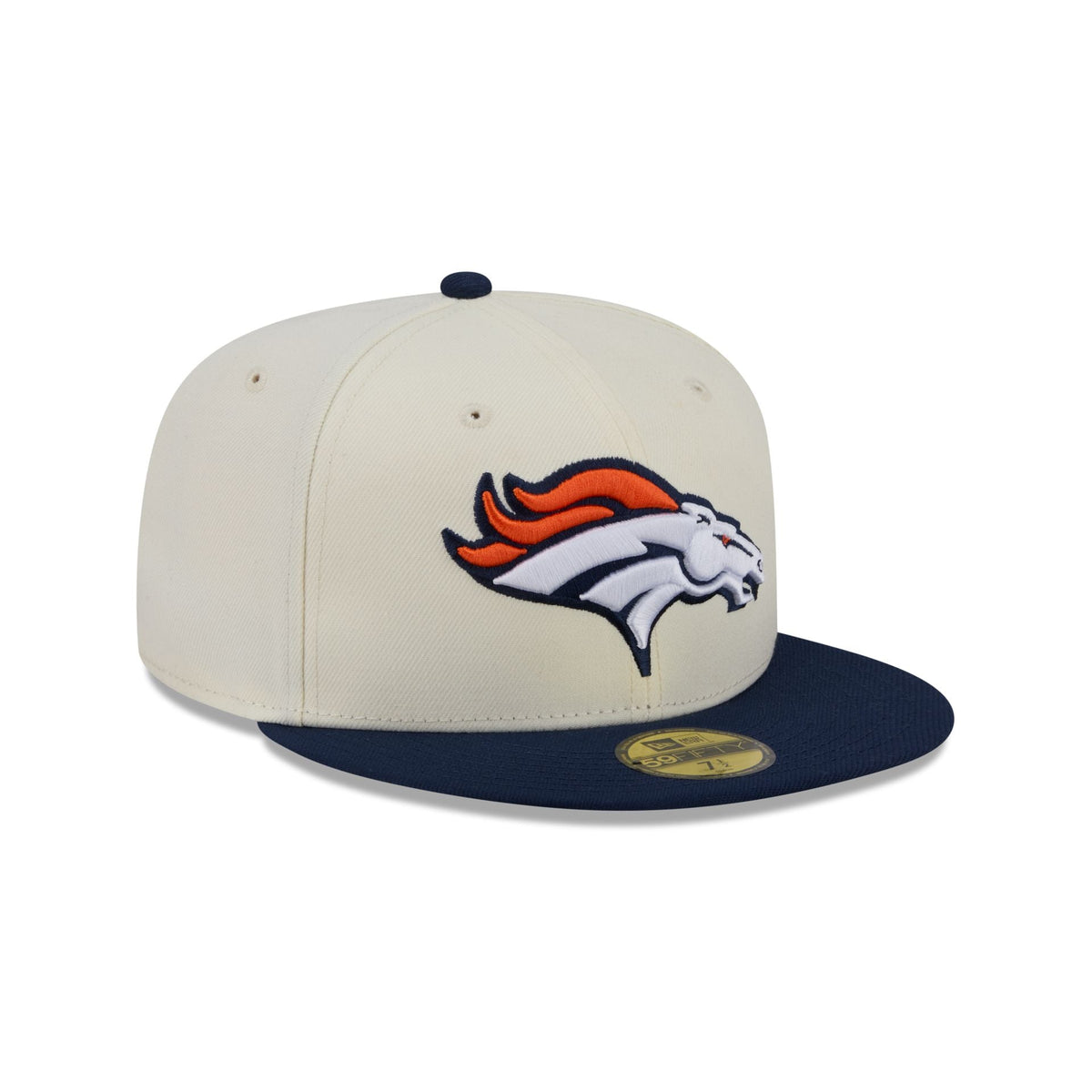 Denver Broncos Chrome White Basic 59FIFTY Fitted Hat
