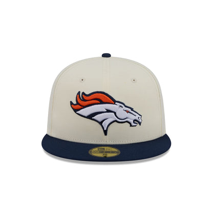 Denver Broncos Chrome White Basic 59FIFTY Fitted Hat