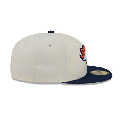 Denver Broncos Chrome White Basic 59FIFTY Fitted Hat