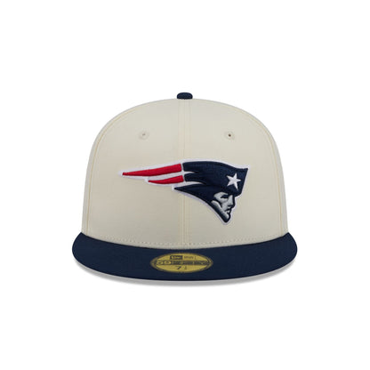 New England Patriots Chrome White Basic 59FIFTY Fitted Hat