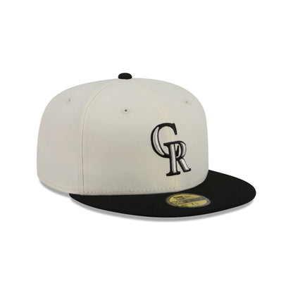 Colorado Rockies Chrome White Basic 59FIFTY Fitted Hat