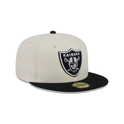 Las Vegas Raiders Chrome White Basic 59FIFTY Fitted Hat