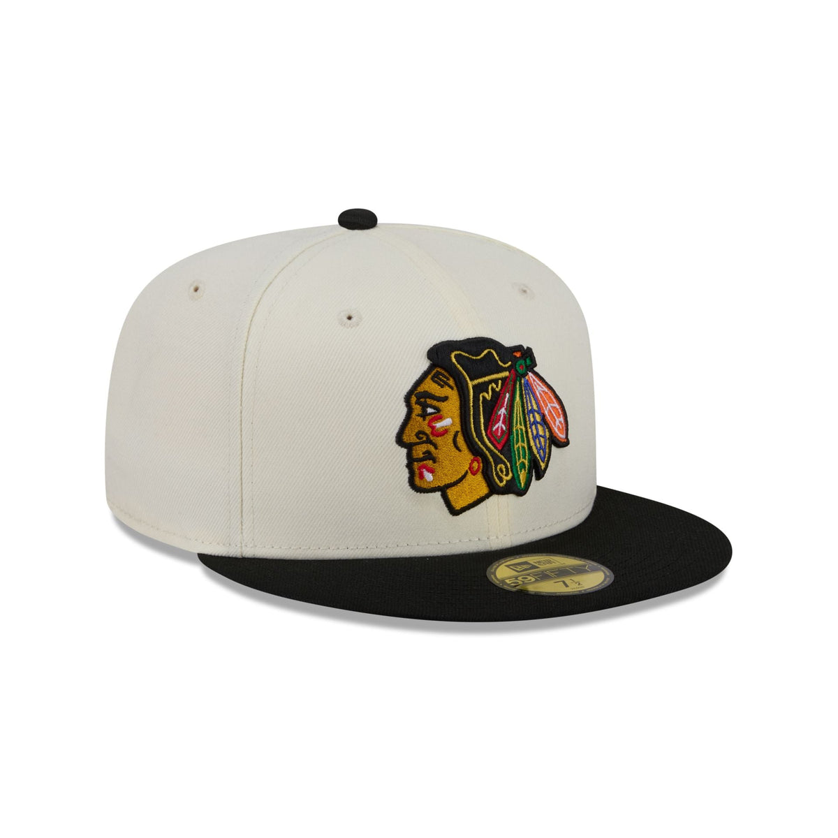 Chicago Blackhawks Chrome White Basic 59FIFTY Fitted Hat
