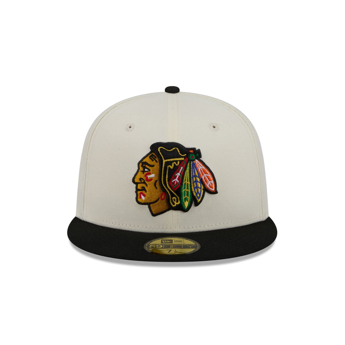 Chicago Blackhawks Chrome White Basic 59FIFTY Fitted Hat
