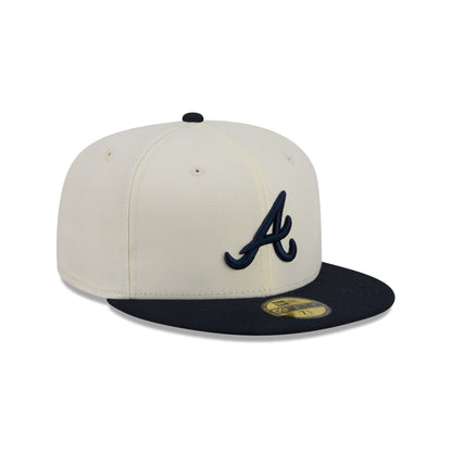 Atlanta Braves Chrome White Basic 59FIFTY Fitted Hat