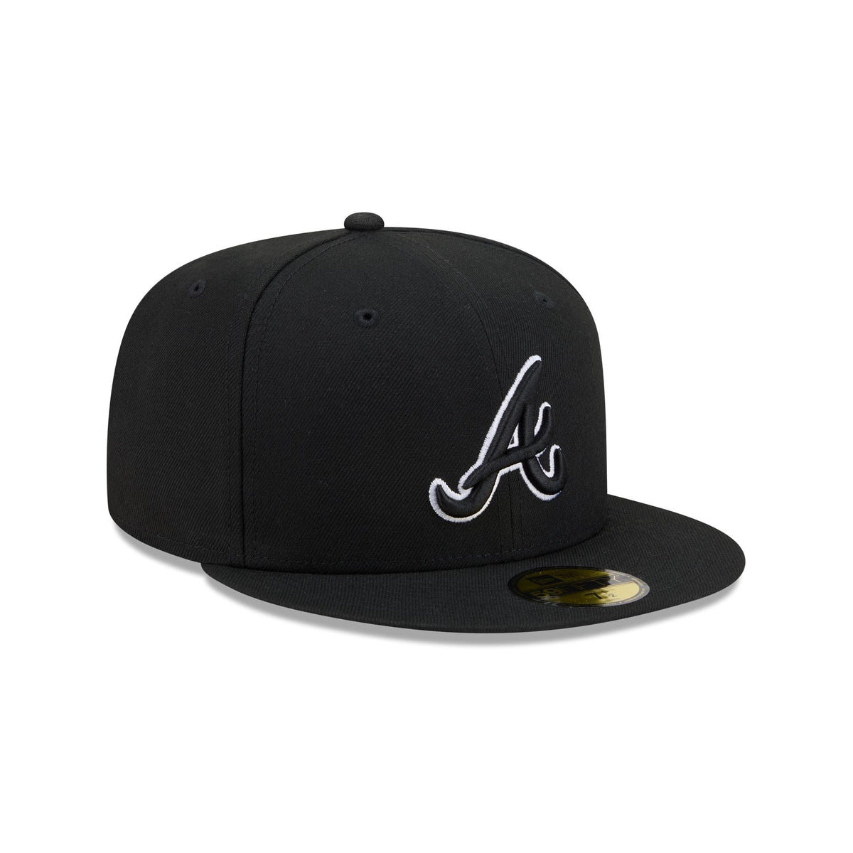 Atlanta Braves Black and White Basic 59FIFTY Fitted Hat