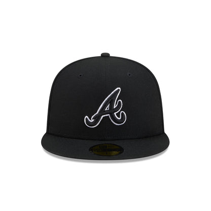 Atlanta Braves Black and White Basic 59FIFTY Fitted Hat