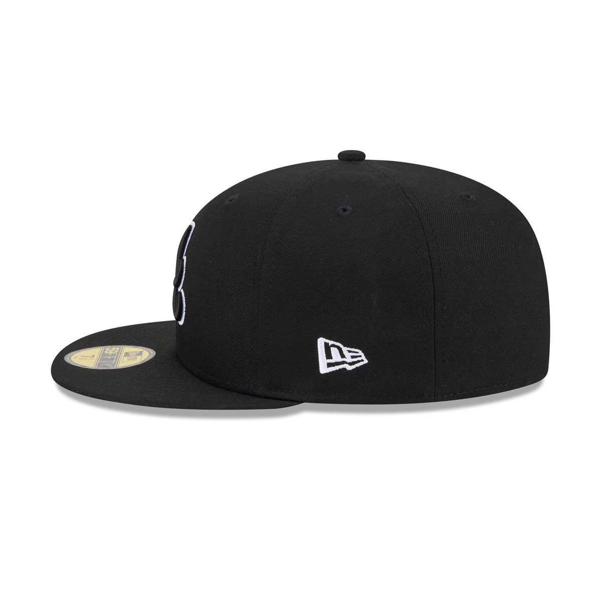 Atlanta Braves Black and White Basic 59FIFTY Fitted Hat