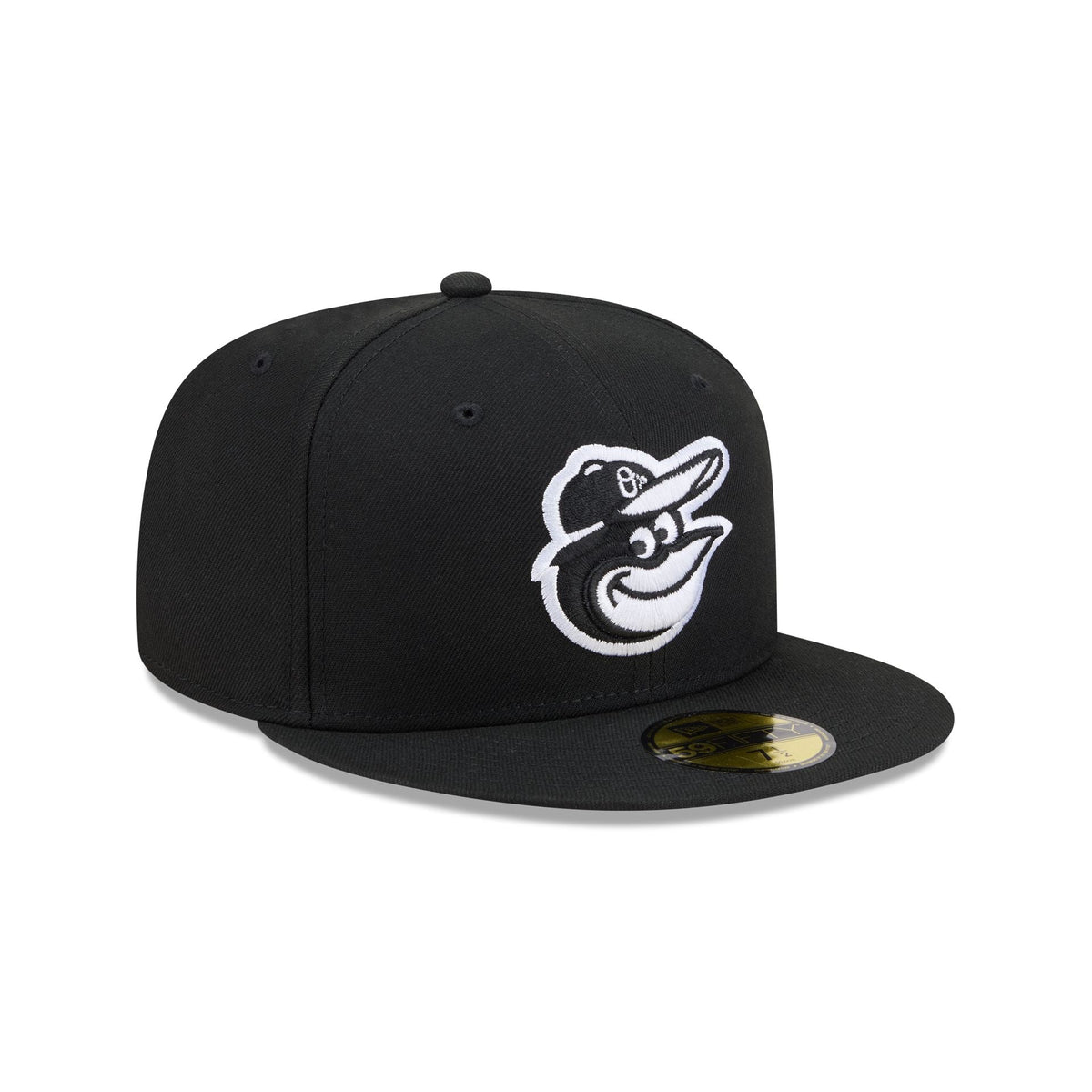 Baltimore Orioles Black and White Basic 59FIFTY Fitted Hat