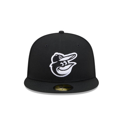 Baltimore Orioles Black and White Basic 59FIFTY Fitted Hat