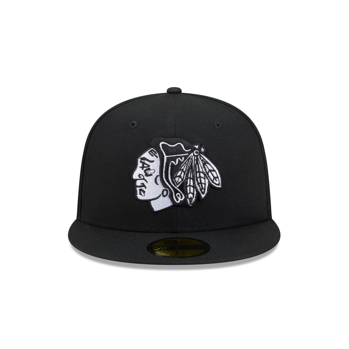 Chicago Blackhawks Black and White Basic 59FIFTY Fitted Hat