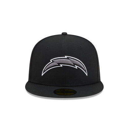 Los Angeles Chargers Black and White Basic 59FIFTY Fitted Hat