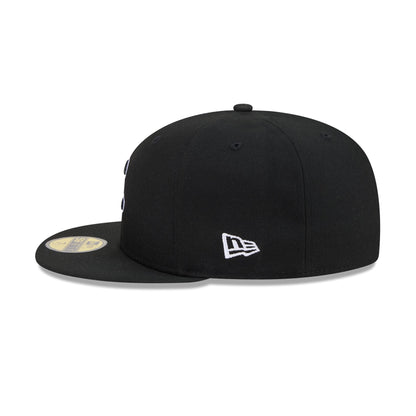 Chicago Cubs Black and White Basic 59FIFTY Fitted Hat